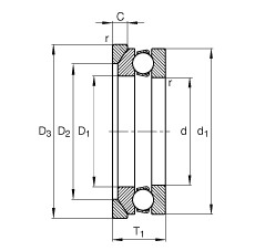 FAG Axial-Rillenkugellager - 53314 + U314