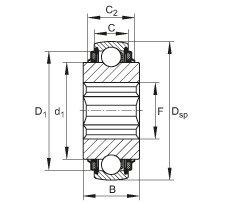 FAG Self-aligning deep groove ball bearings - SK104-208-KTT-B-L402/70-AH10
