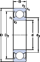 المحامل W 63800-2Z SKF