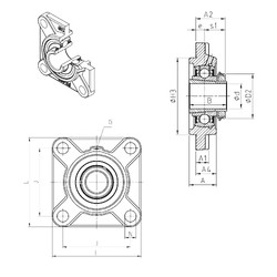 المحامل UKFS305H SNR